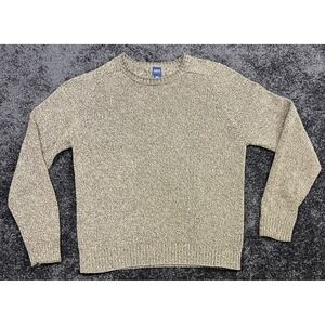 Vintage Basic Editions Mens Crew Neck Knit Sweater L Beige‎ Gray